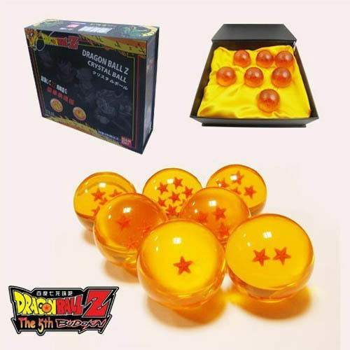 New 7Pcs Stars Dragon Ball Z Crystal Balls Set Collection In Box (4.5 cm)