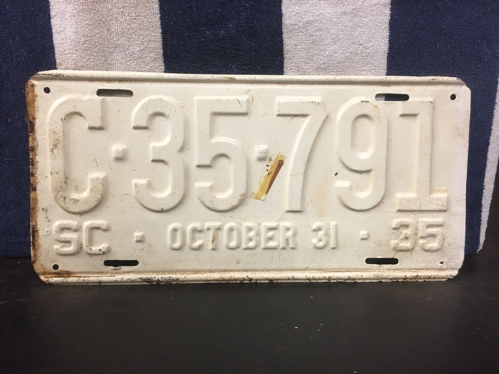 Vintage 1935 South Carolina License Plate Pair