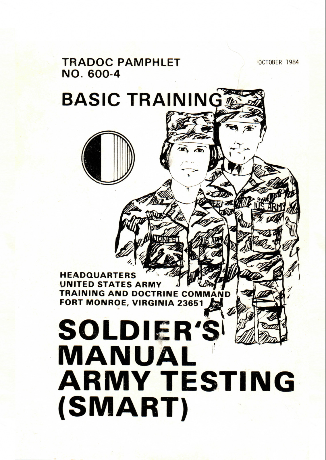 140 Page Oct 1984 BASIC TRAINING SOLDIER'S MANUAL ARMY TESTING SMART on Data CD