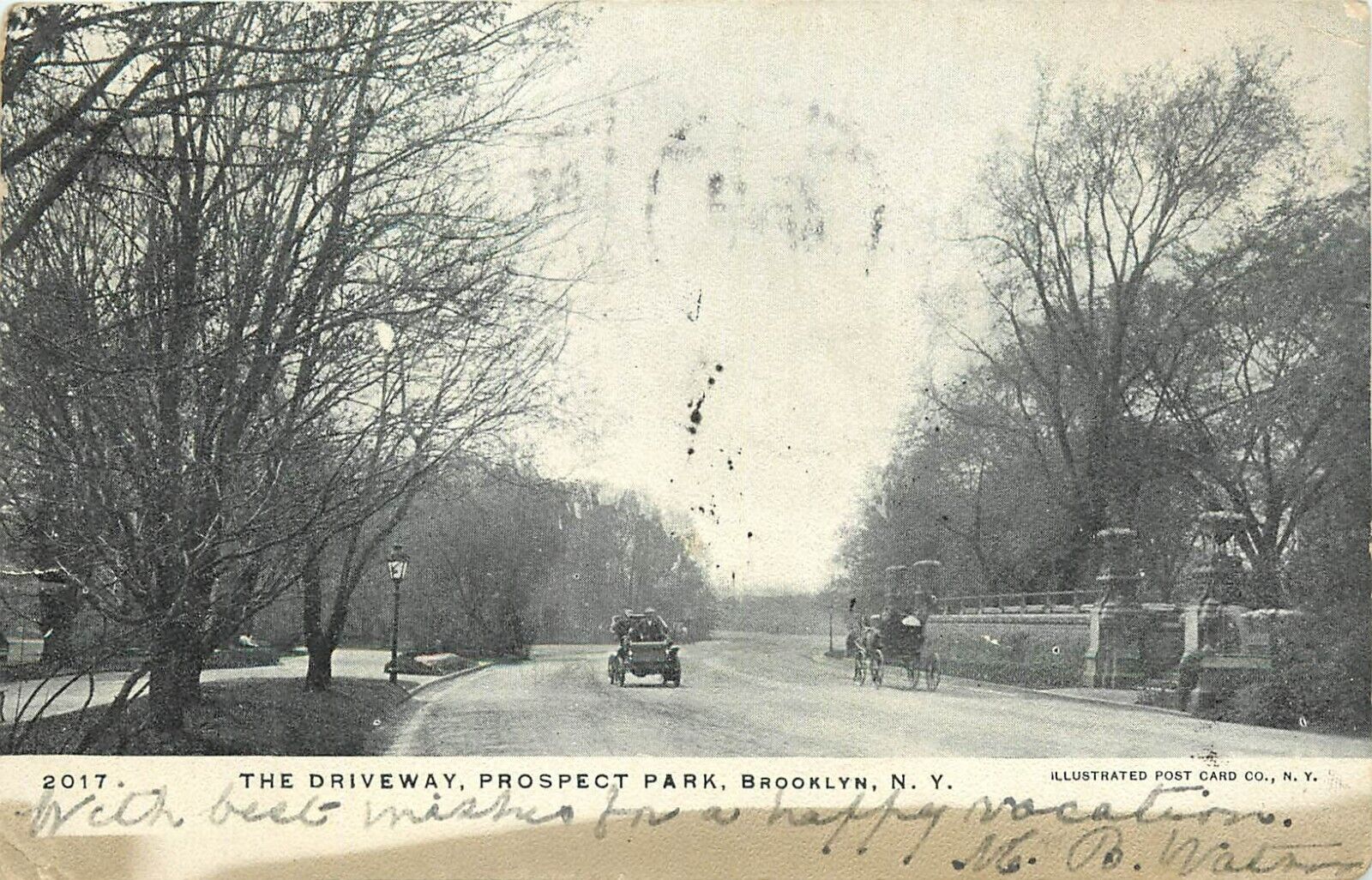 The Driveway Prospect Park Brooklyn New York NY pm 1906 old car Postcard