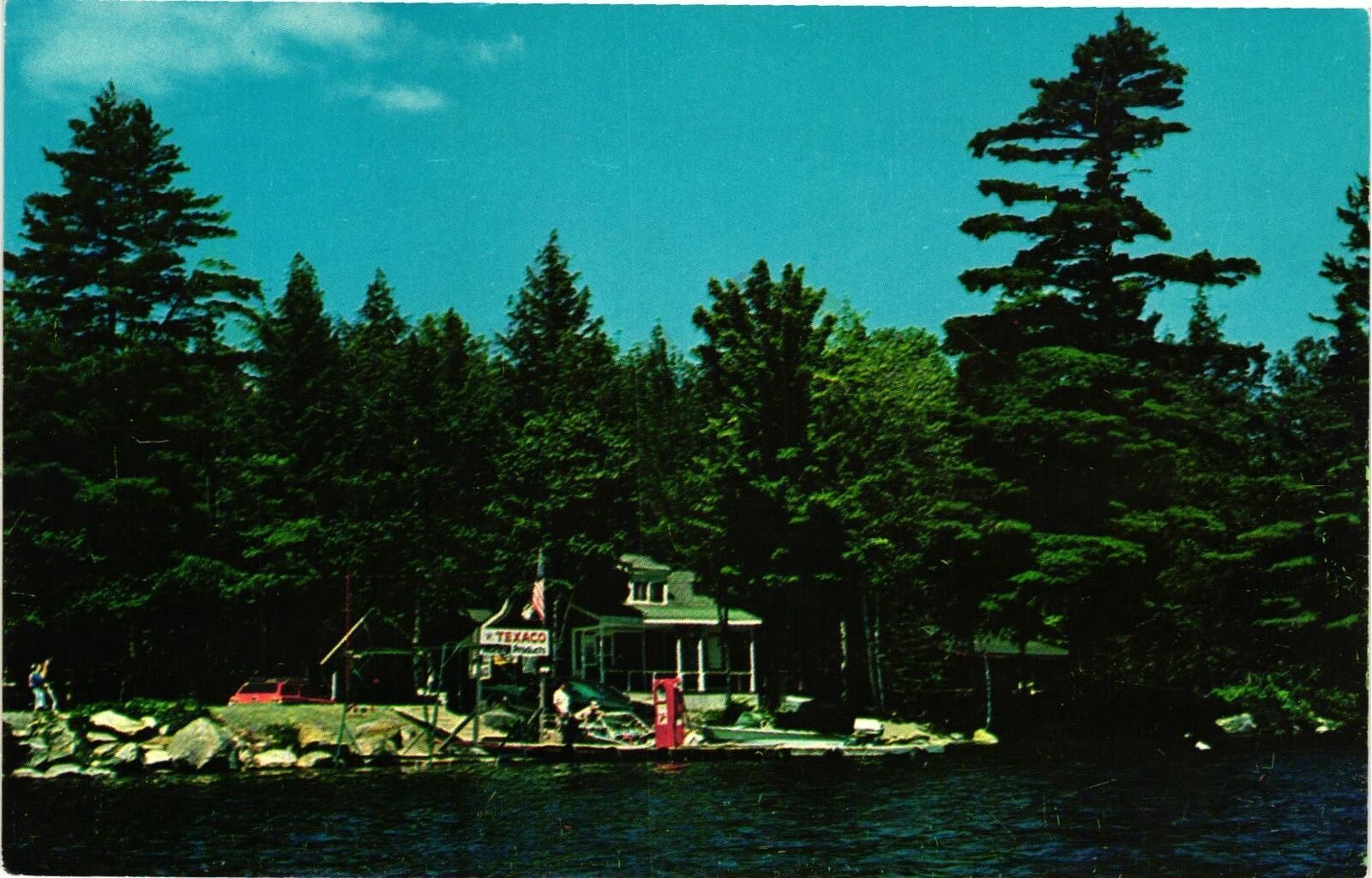 Vintage Postcard- Marina, Schoodic Lake, Brownville, ME