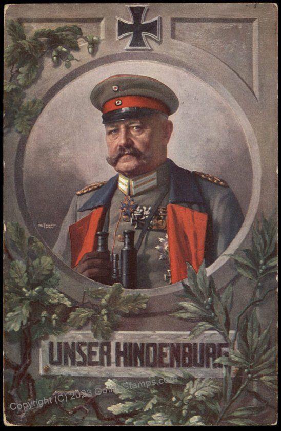 Germany WWI General von Hindenburg Feldpost Patriotic PPC 69984