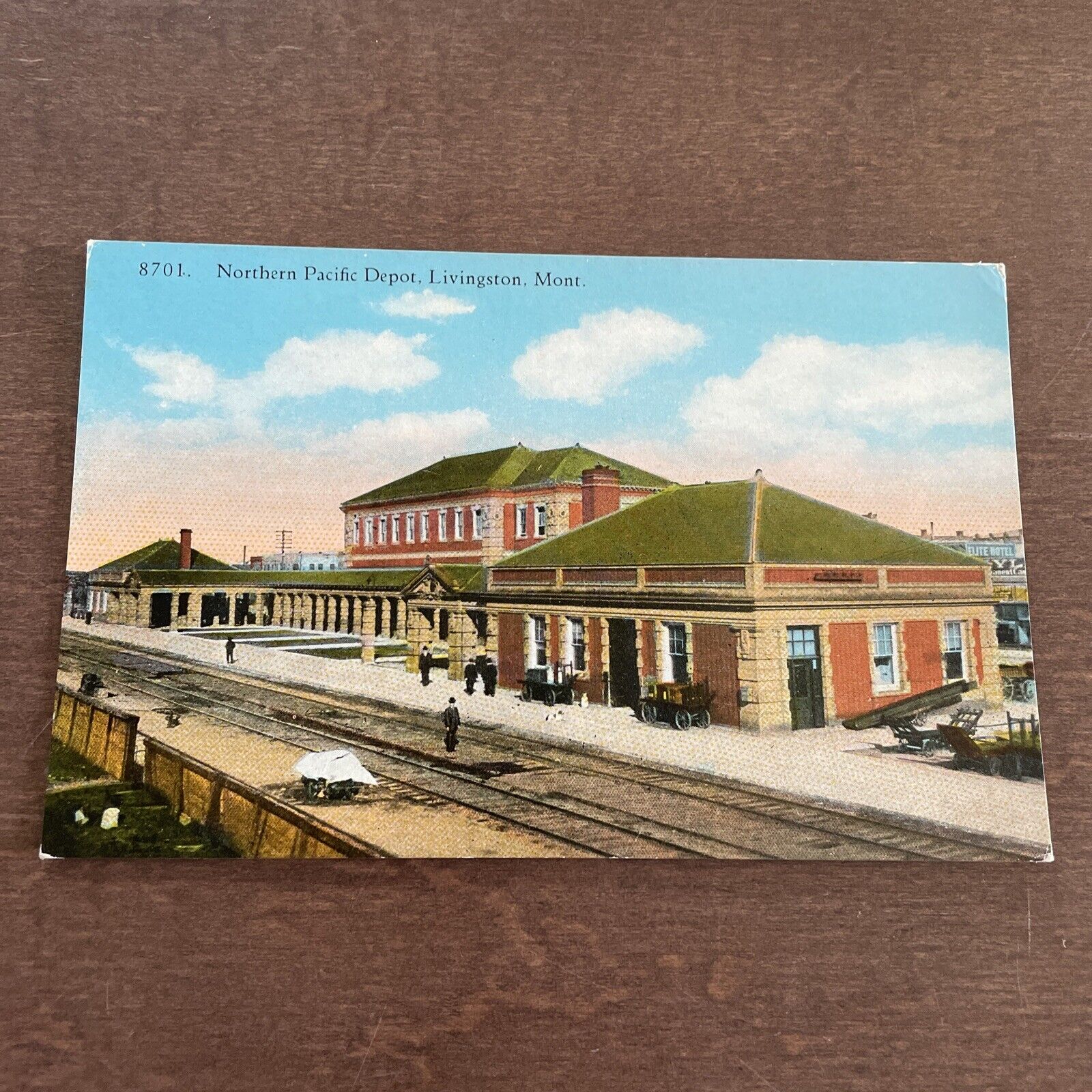 Northern Pacific Railroad Depot Livingston MT Postcard From Early 1900s Montana