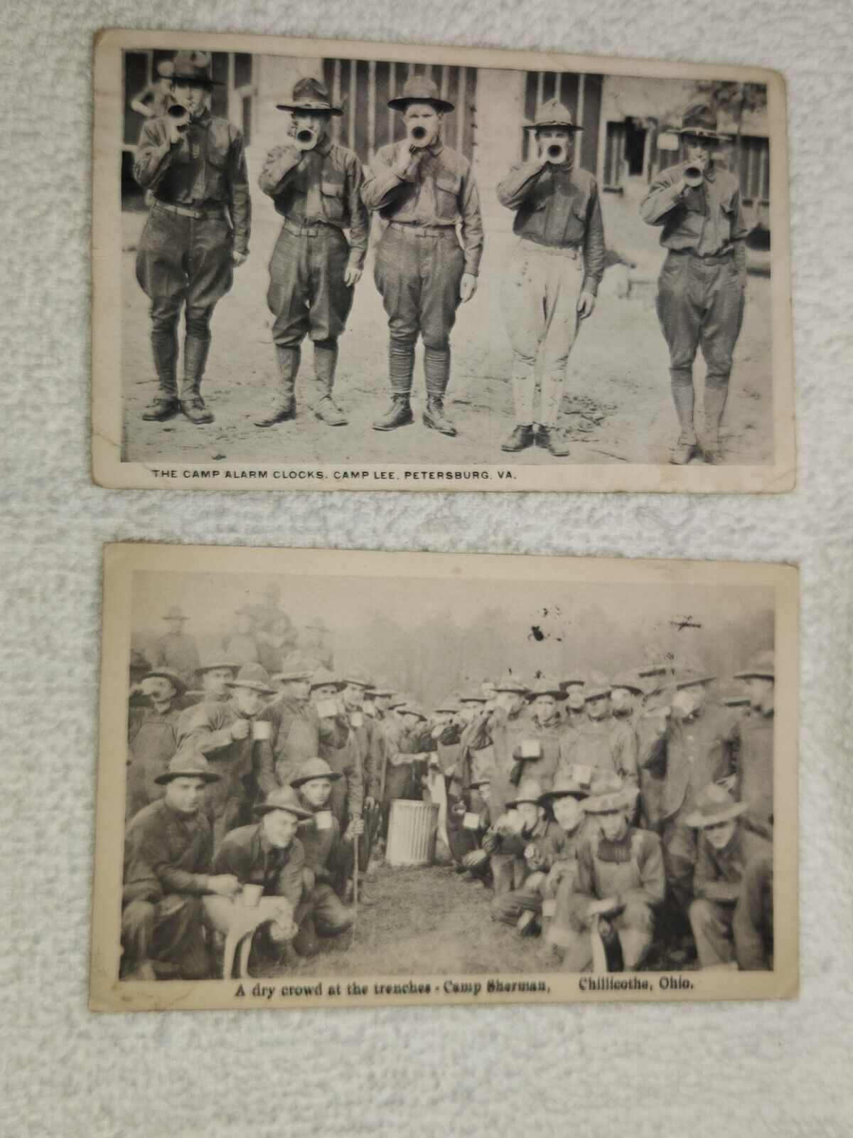 (C04) Lot of 4 SCARCE WW1 U.S. Army Commercial Real Photo Postcards of Battle