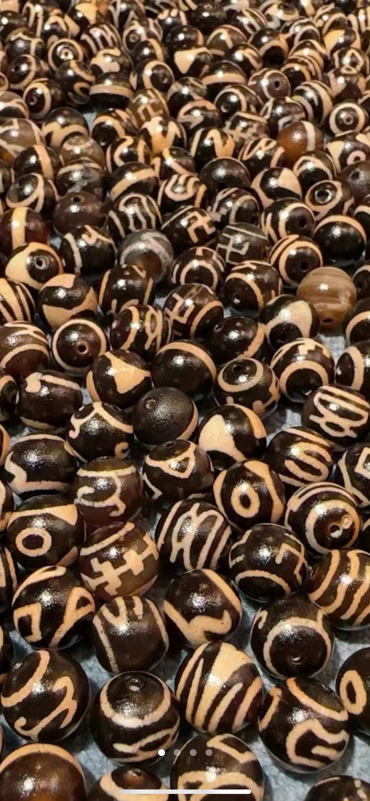 200 Pcs Excellent Rare Tibetan Natural Old Agate Dzi 10mm *FengShui* Round Beads