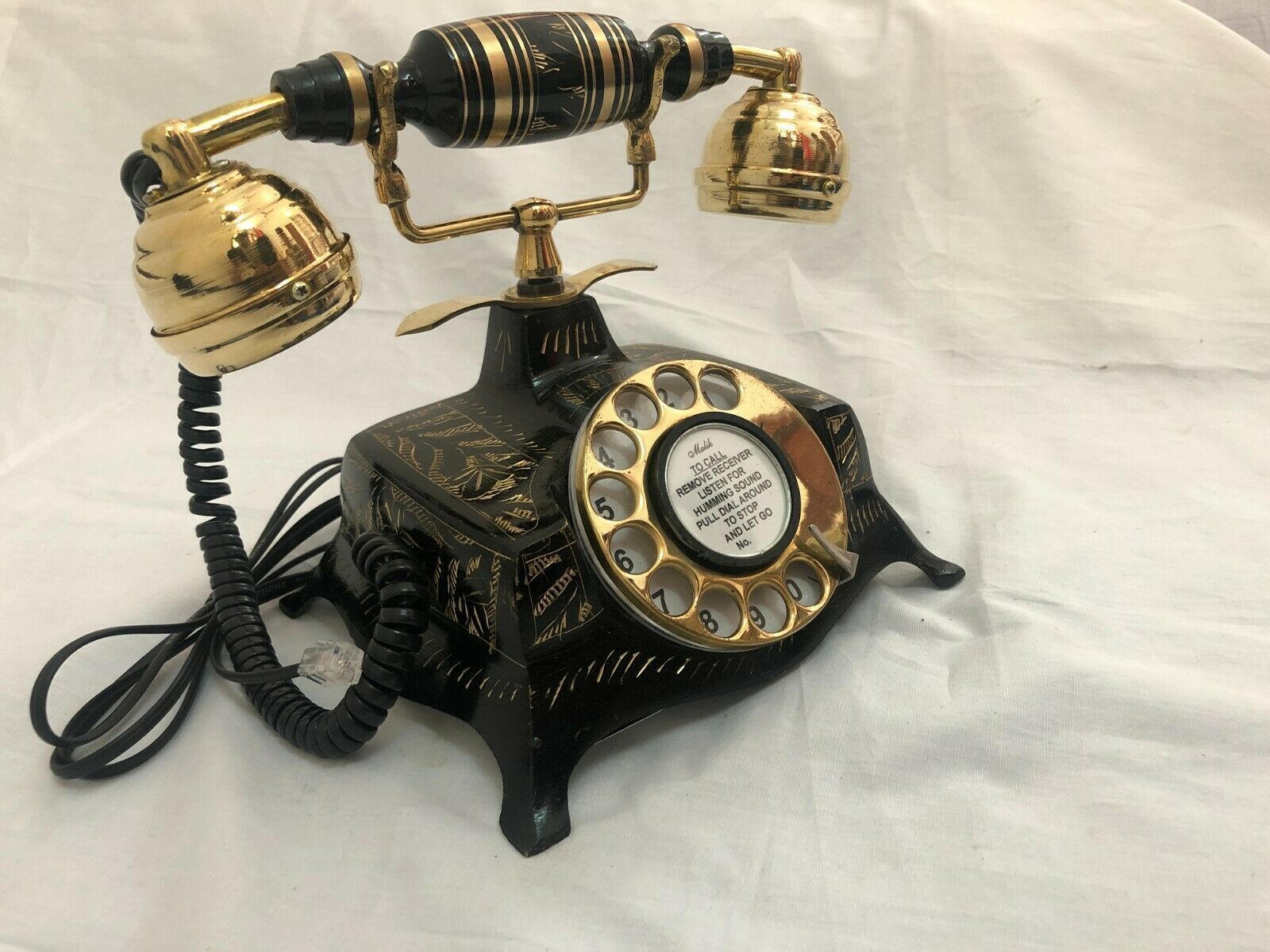 Antique Style Handset Rotary Dial Phone Antique Landline Telephone Maharajah\'s G