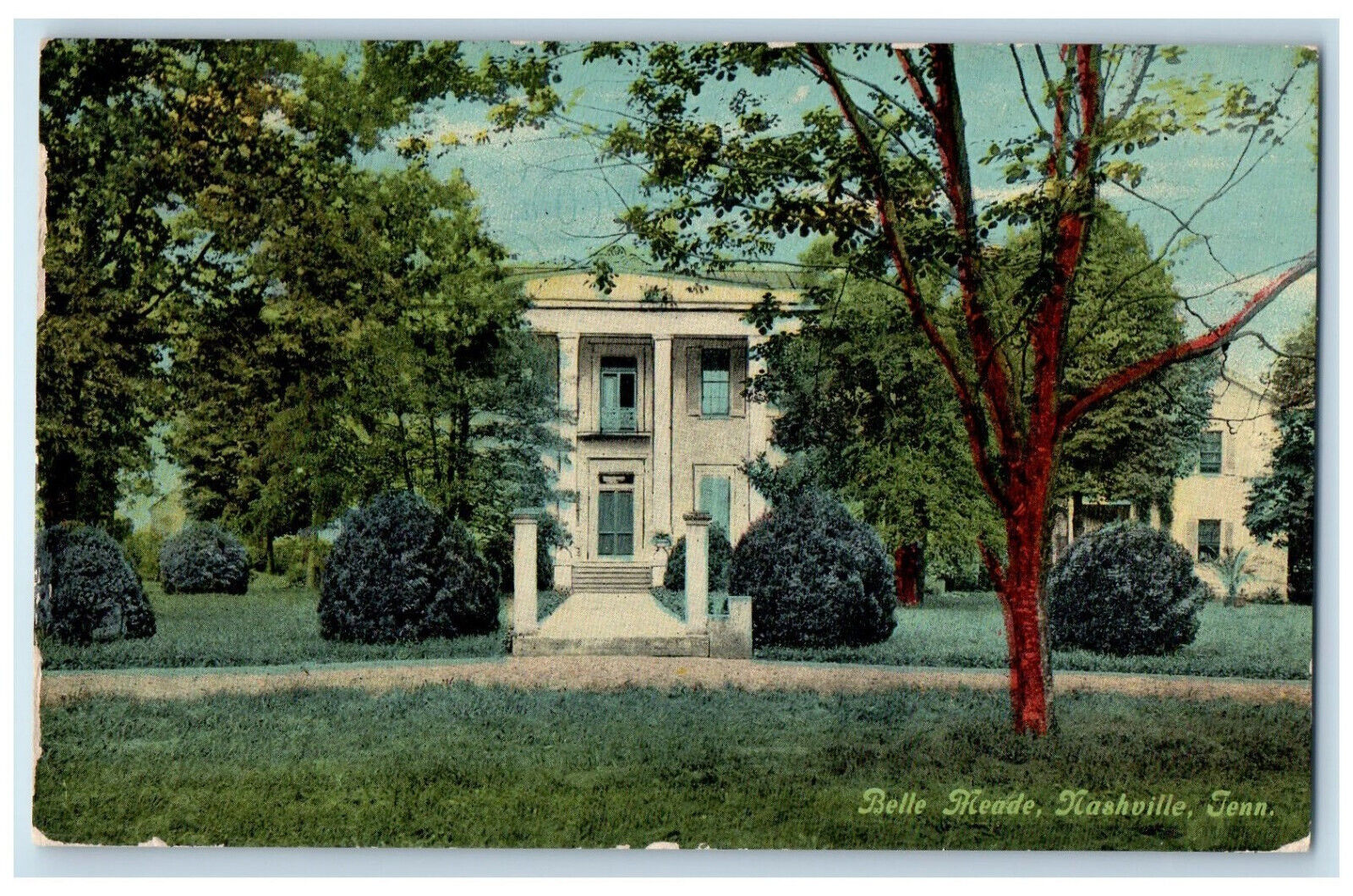 1911 Front View Of Belle Meade House Nashville Tennessee TN Antique Postcard
