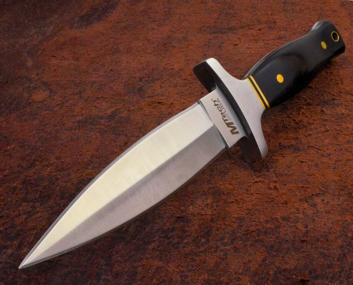 MTech 9” Tactical Titanium Boot Dagger Knife w/Hardwood Handle & Black Sheath
