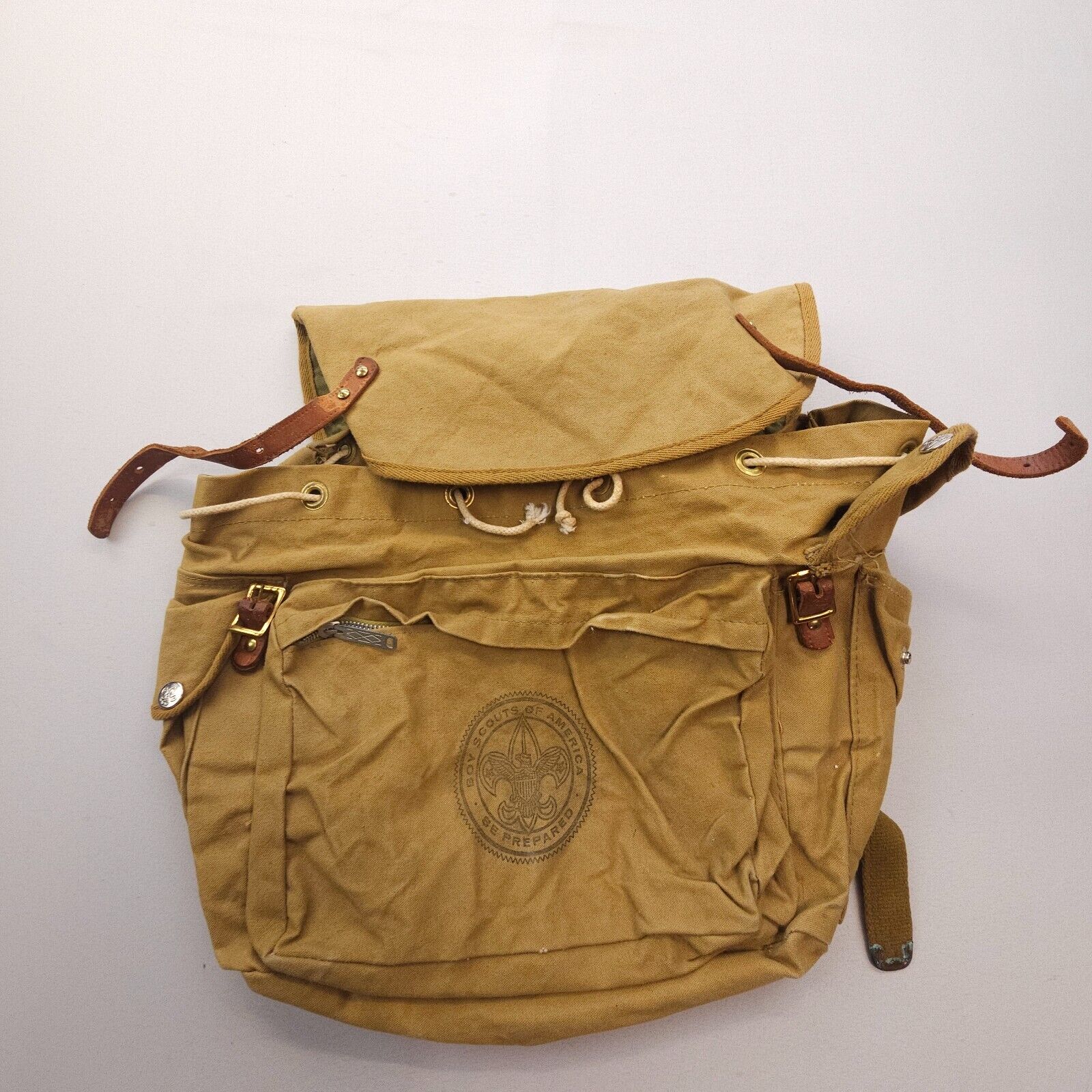 Vintage Boy Scouts Of America Yucca Pack Canvas Bag BSA Rucksack Be Prepared