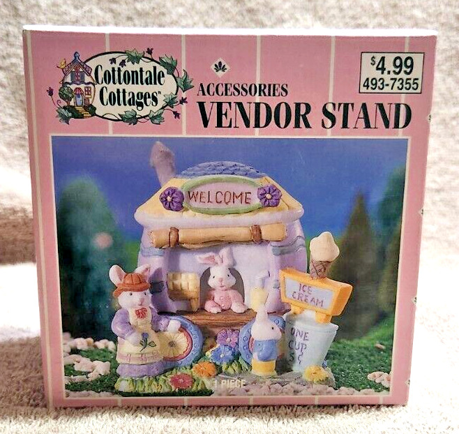 Cottontale Cottages Ice Cream Vendor Stand Porcelain Easter Town Accessory