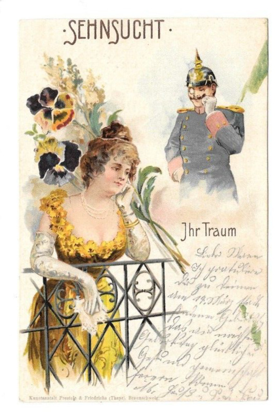 pre-WWI Imperial German Soldier & Sweetheart 1901-07