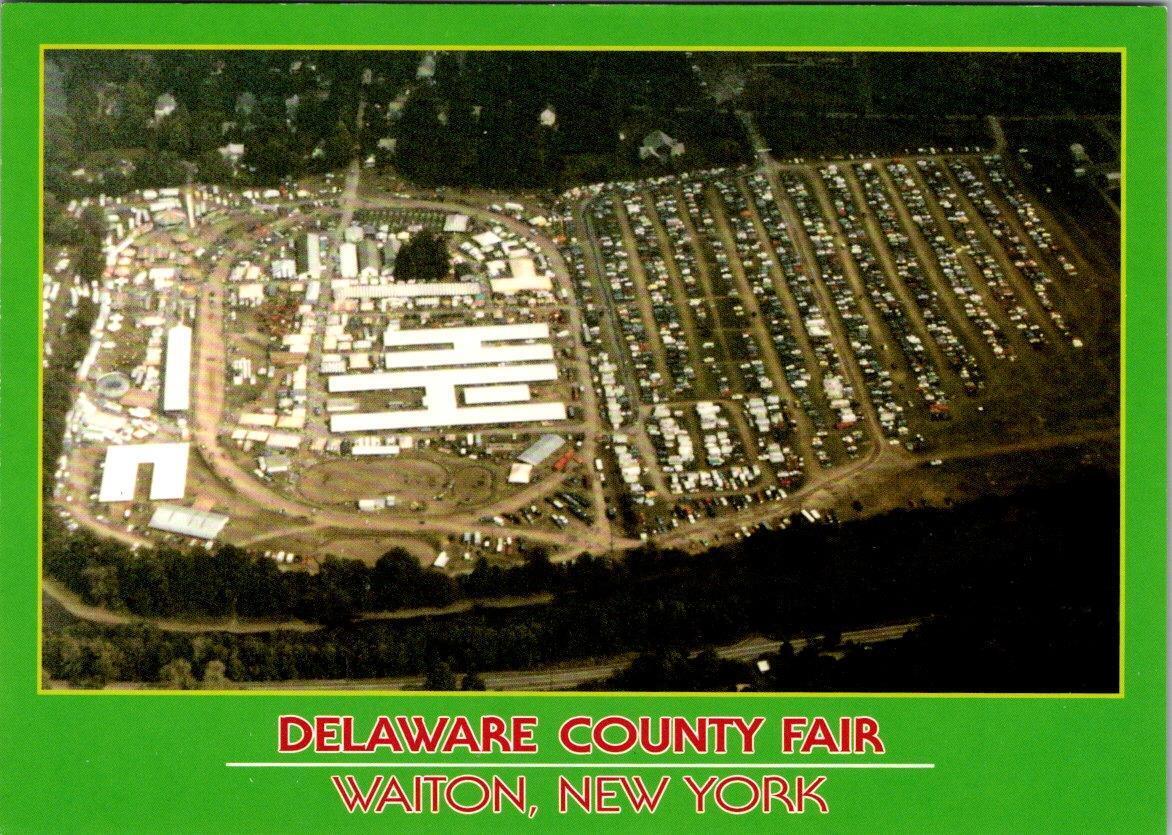 Walton, NY New York  DELAWARE COUNTY FAIR GROUNDS  Aerial View  4X6 Postcard