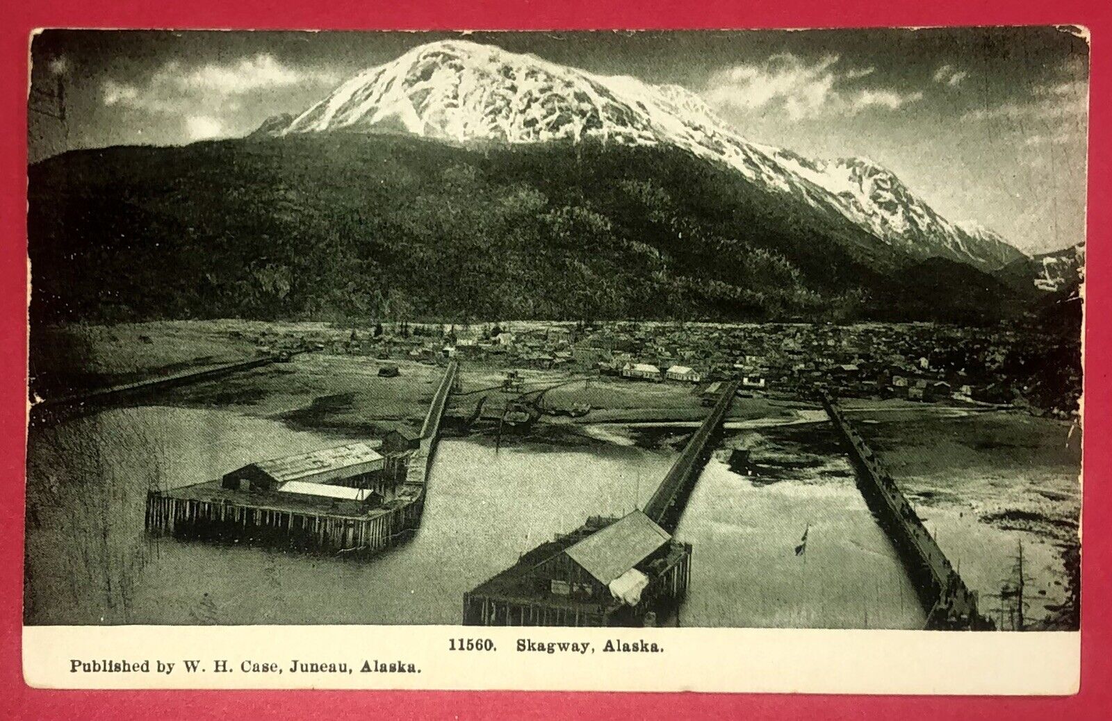 Postcard Skagway Alaska Waterfront Mountain c1960s