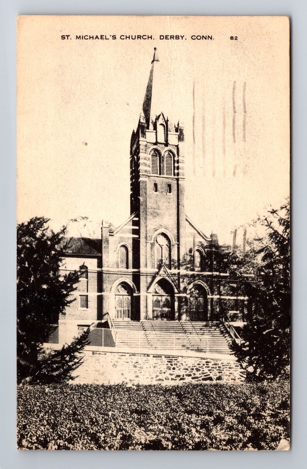 Derby CT-Connecticut, St Michael\'s Church, c1954 Antique Vintage Postcard