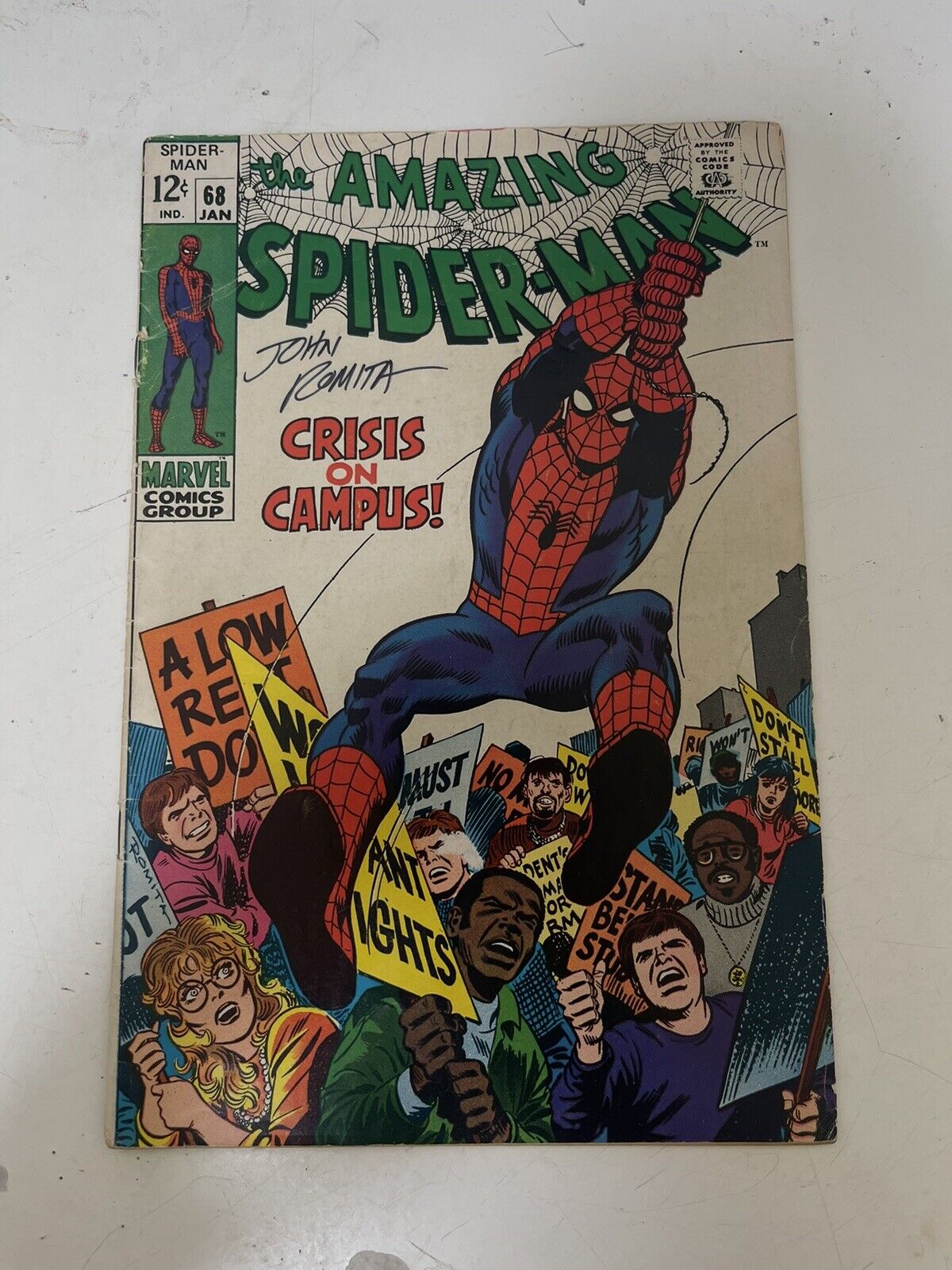 Amazing Spider-Man #68 1969 signed by John Romita