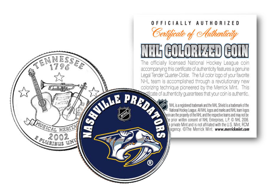 NASHVILLE PREDATORS NHL Hockey Tennessee Statehood Quarter US Coin * LICENSED *