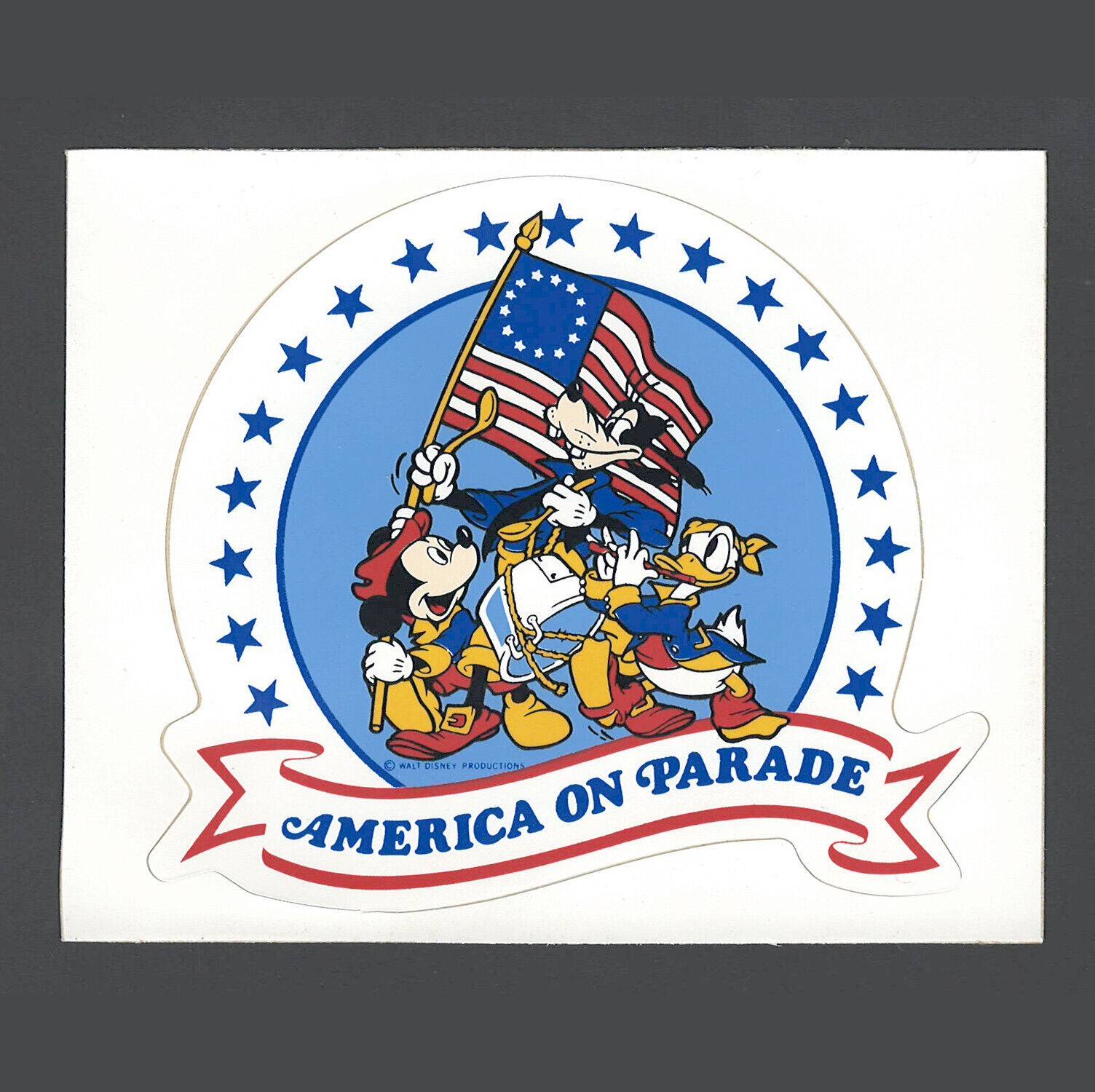 Vintage Disneyland Unused Souvenir Sticker 1976 Bicentennial America on Parade