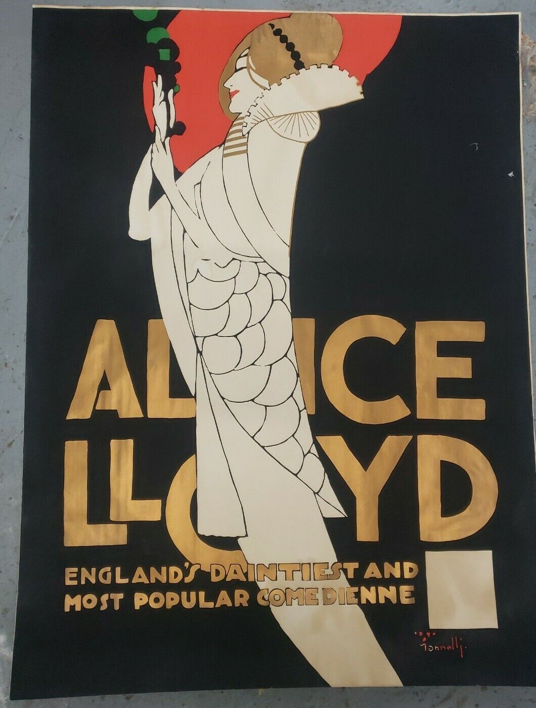 Vintage 1968 Alice Lloyd England's Dantiest & Most Popular Comedienne Poster
