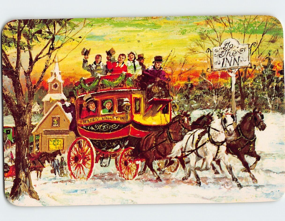 Postcard Holiday Winter Scene Season\'s Greetings