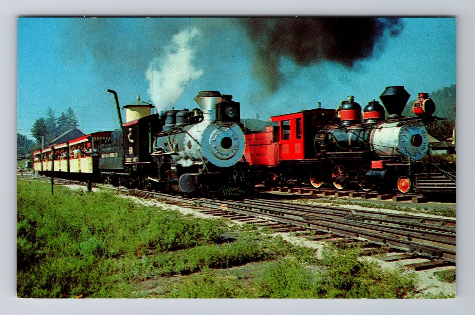 Hill City SD-South Dakota, 1880 Train Locomotive, Antique, Vintage Postcard