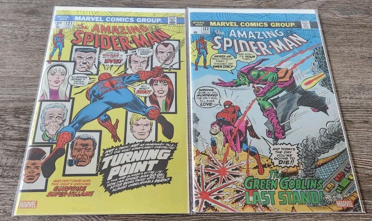 Amazing Spider-Man #121, 122- Foil Covers - Facsimile - Marvel Comics Lot