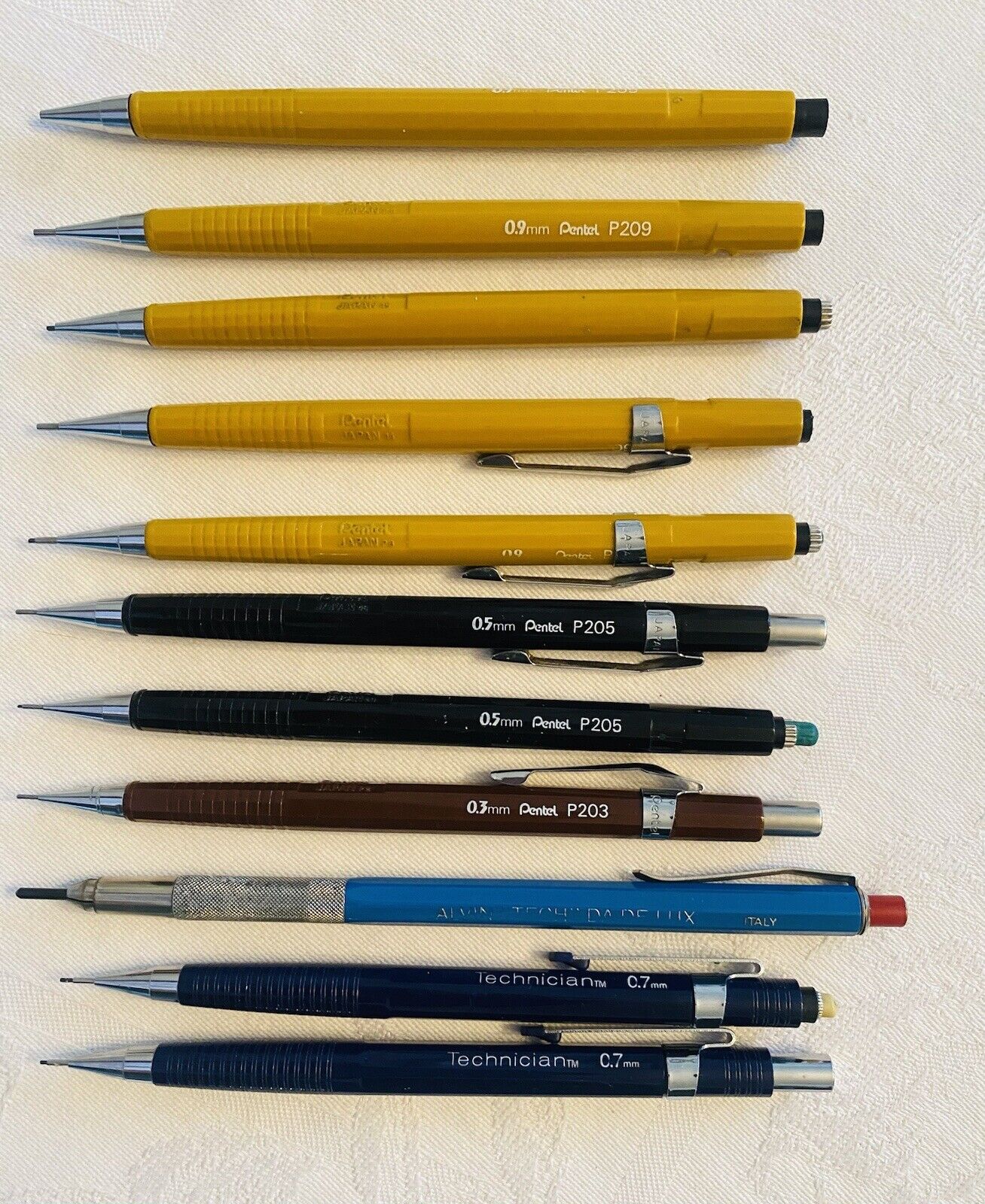 Vintage Drawing Drafting Mechanical Pencils Mixed Pentel P203 205 209 Lot Of 11