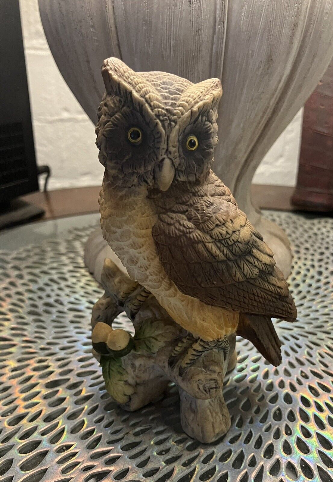 Vintage Lefton Owl Figurine 5.5” Tall Hand Painted