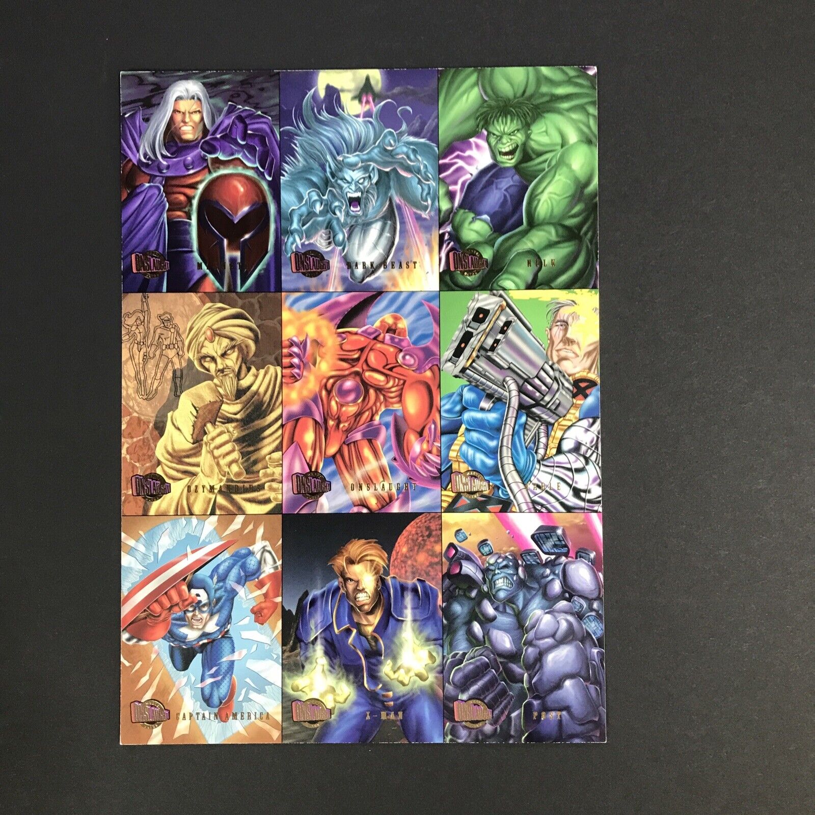 1996 Fleer/Skybox  Marvel X-Men Onslaught Cards Promo Sheet