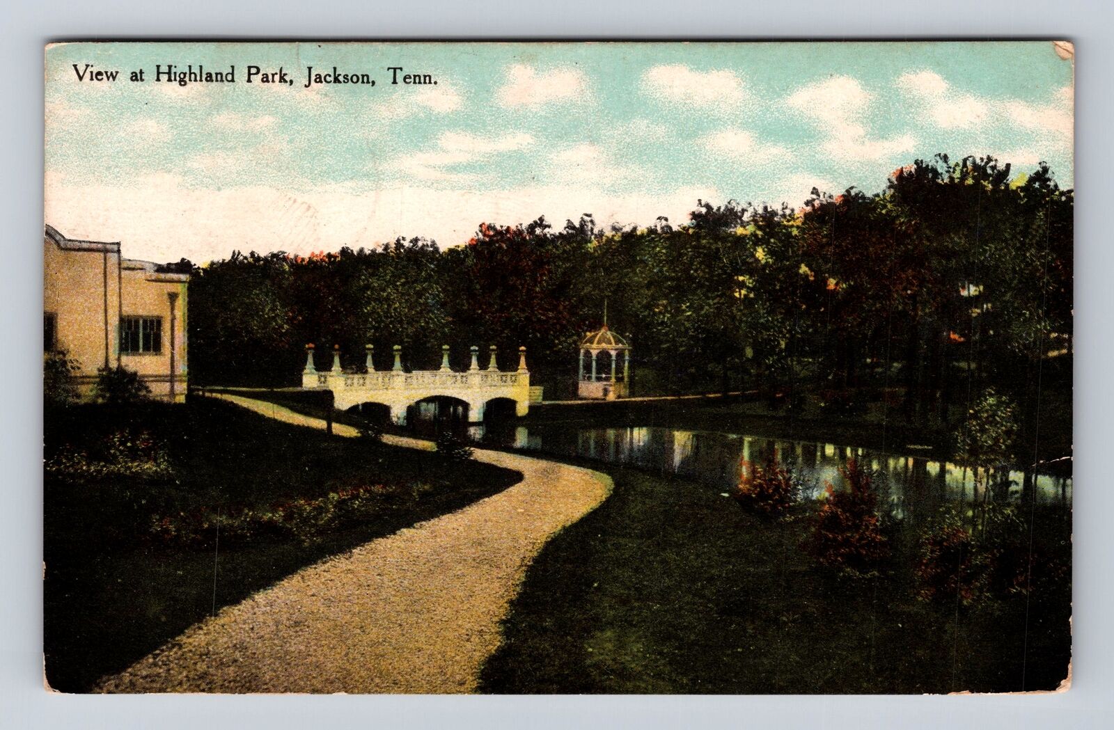 Jackson TN-Tennessee, View At Highland Park, Antique, Vintage Souvenir Postcard