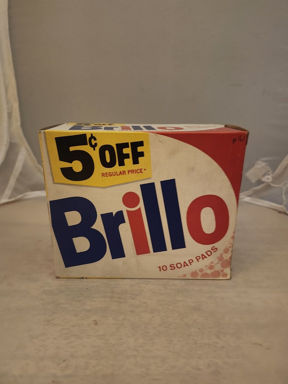 1960s Brillo Pad Steel Wool Soap Pads Box  Purex CA Warhol Inspired Design