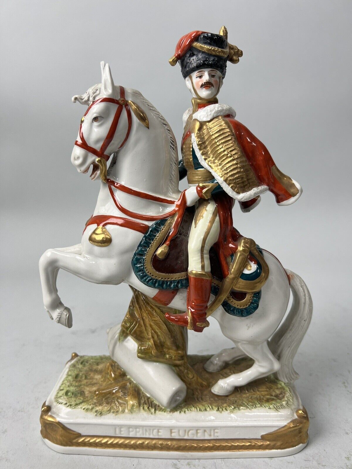 Scheibe Alsbach marked German porcelain Napoleon le prince eugene statue rare