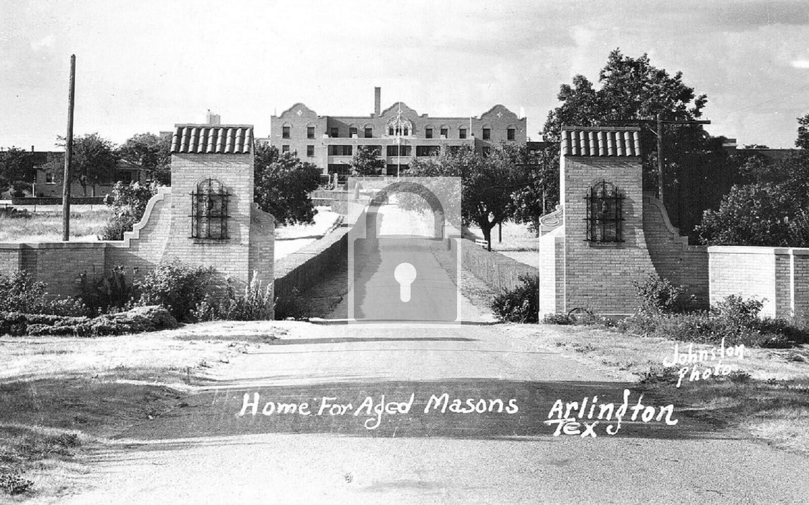 Home For Aged Masons Entrance Arlington Texas TX Reprint Postcard