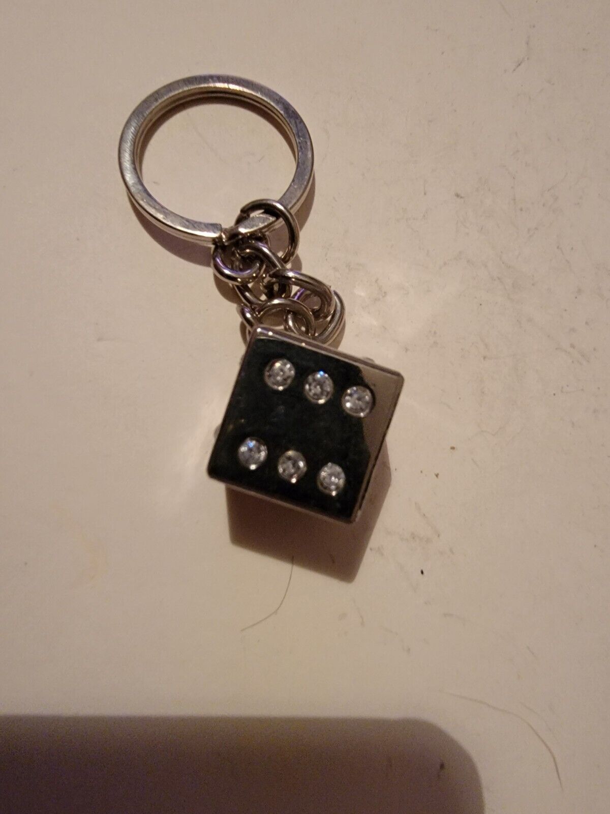 Vintage Metal Miniature Collectible Dice Keychain VTG