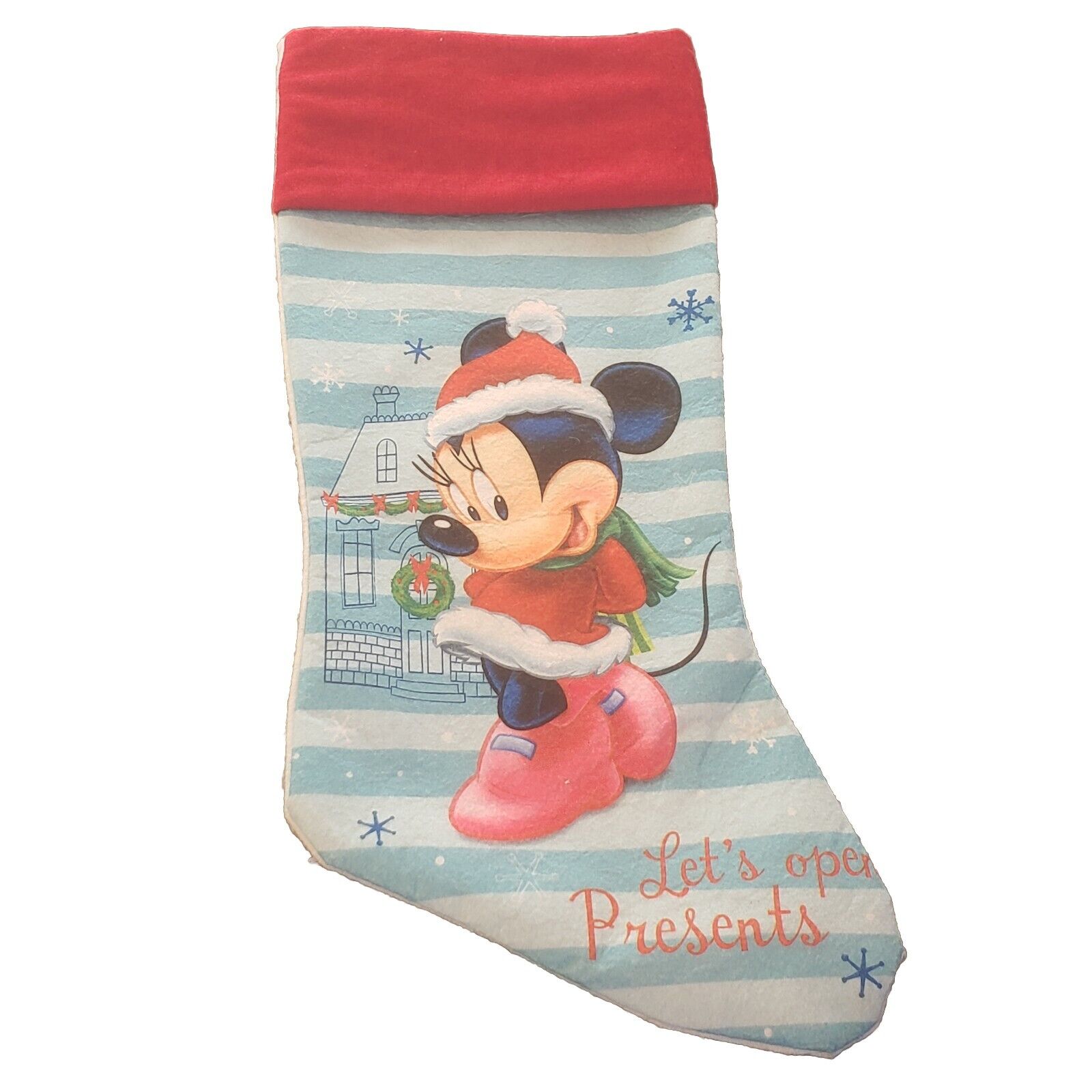 Minnie Mouse Christmas Stocking Kids Holiday Gift Pink Disney 16