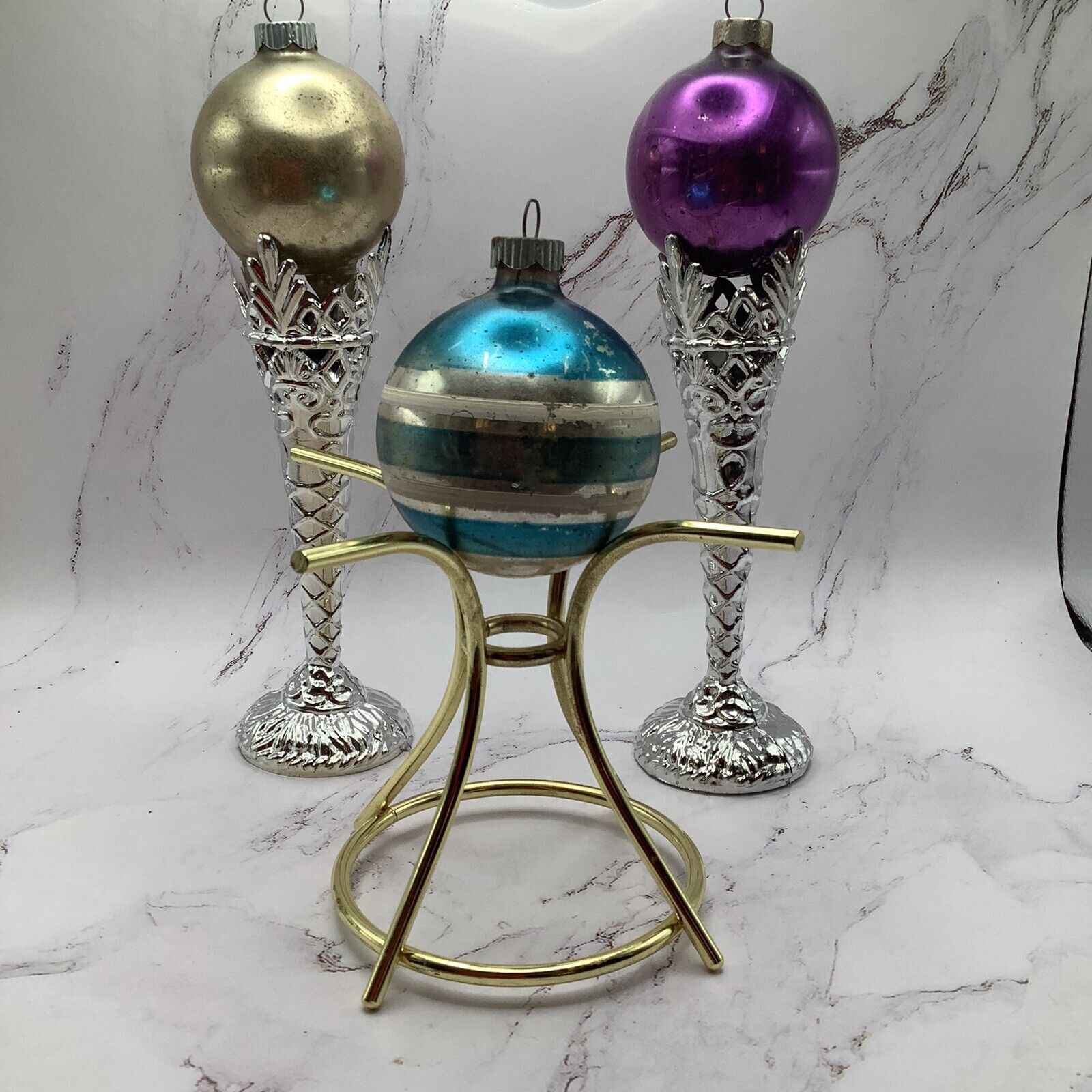 Vintage Shiny Brite Mercury Glass Ornaments 1950’s/60’s