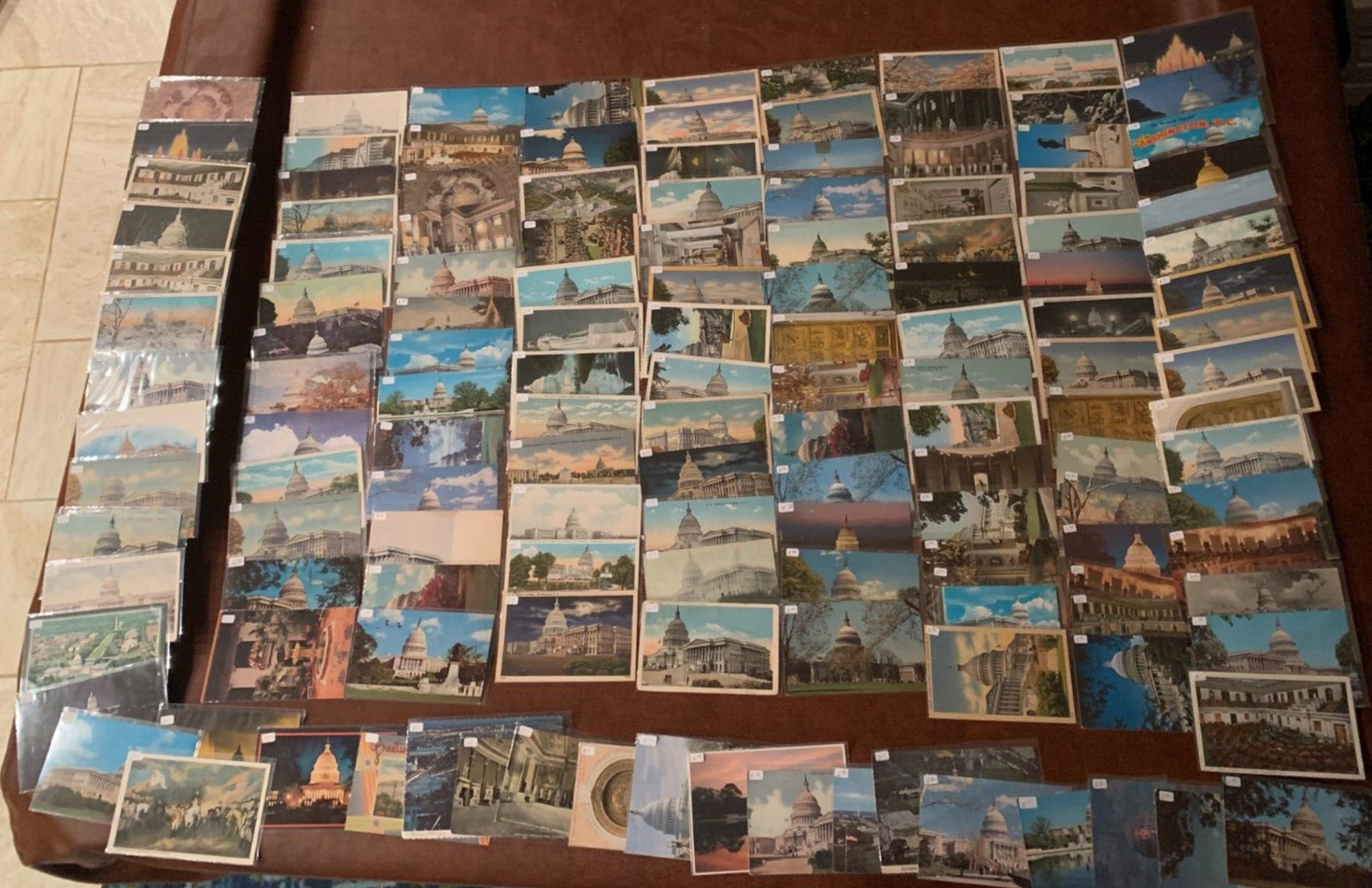 Huge Lot of 138 Vintage US Capitol Building Postcards- Unused w/ Plastic Envs.