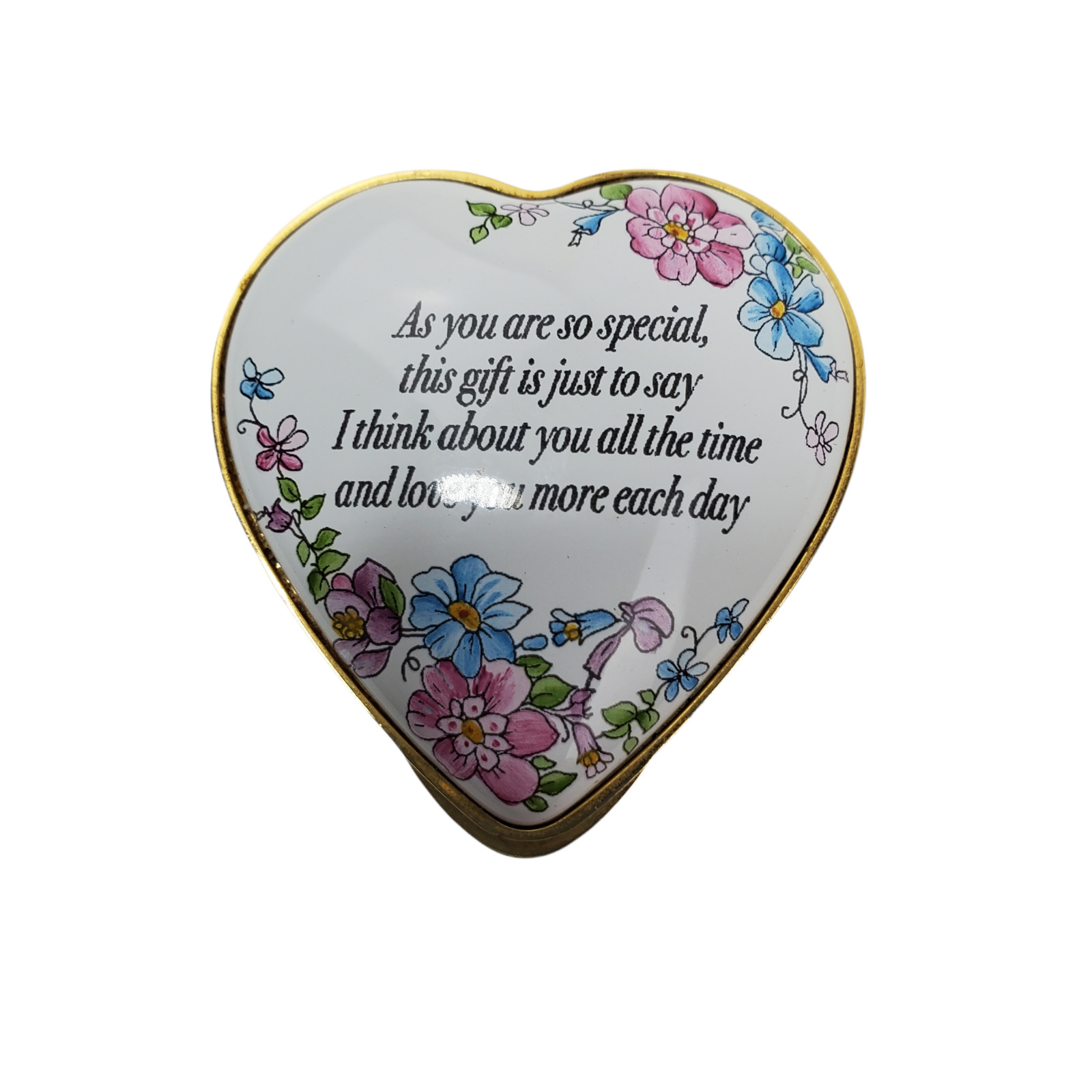 Vintage Halcyon Days Enamel Heart Box As You Are So Special Love Romance Mothers