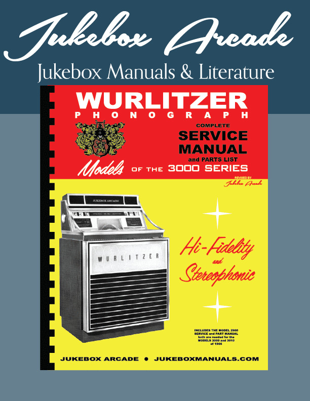 NEW Wurlitzer 3000, 3010 Service Manual, Parts Lists & Troubleshooting Guide