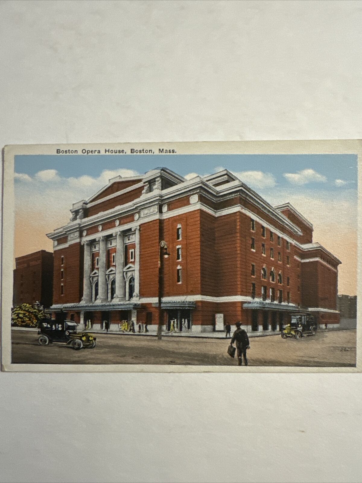 Boston Opera House, Boston Massachusetts Vintage White Border Postcard Unposted