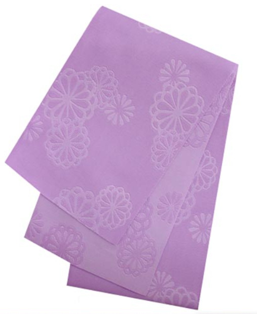 Japanese Traditional Half wide OBI Kimono Belt Polyester 100% Light Purple