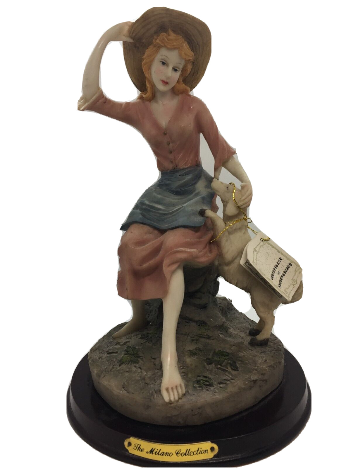 Vintage Milano Collection - Lady with Dog Resin Figurine, 32cms