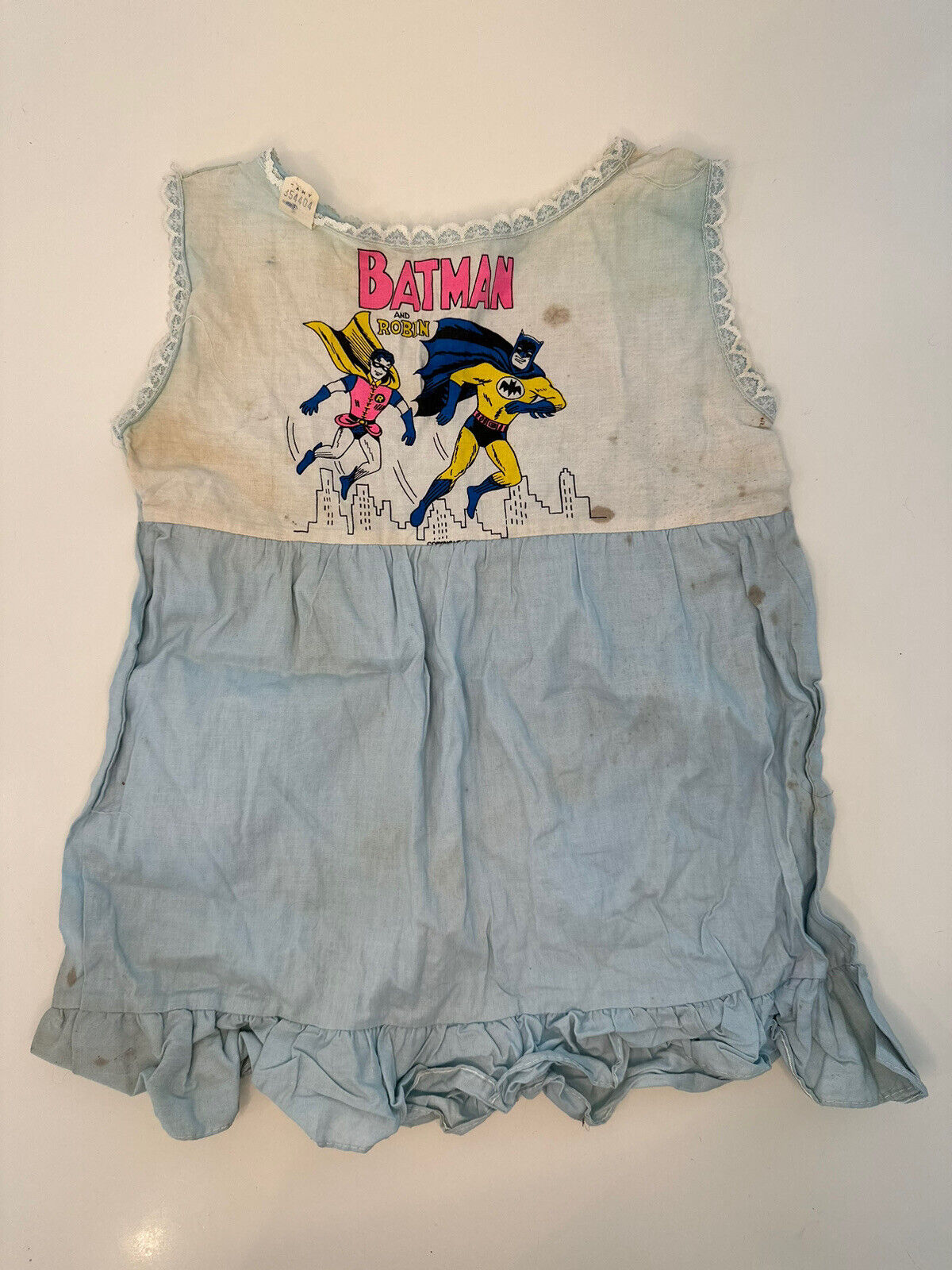 RARE Vintage 1966 BATMAN & ROBIN Childs Dress Nightgown Clothing Union Made USA