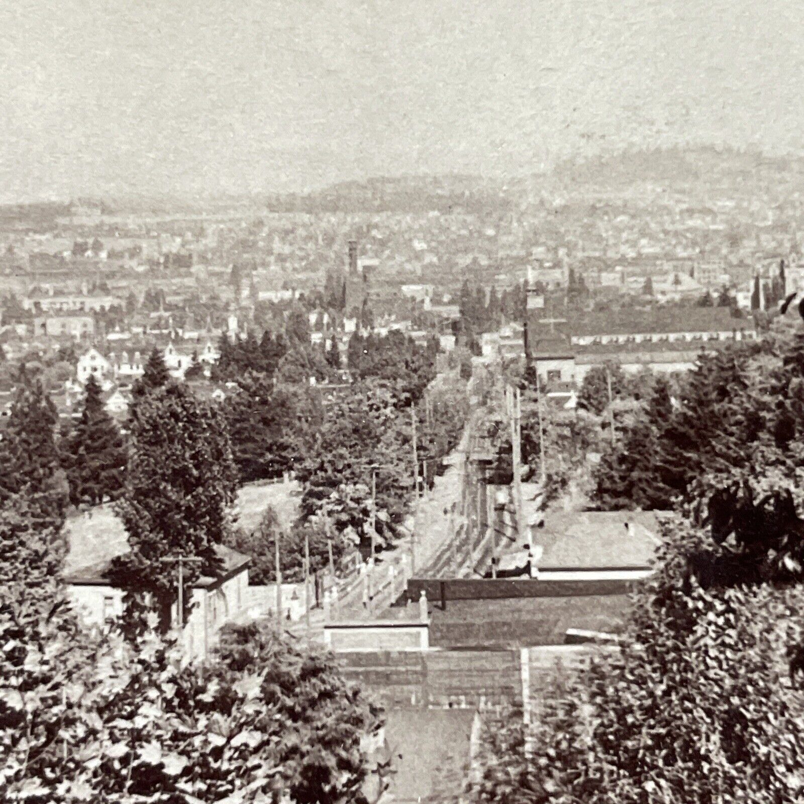 Antique 1902 Portland Oregon City View Stereoview Photo Card V1858