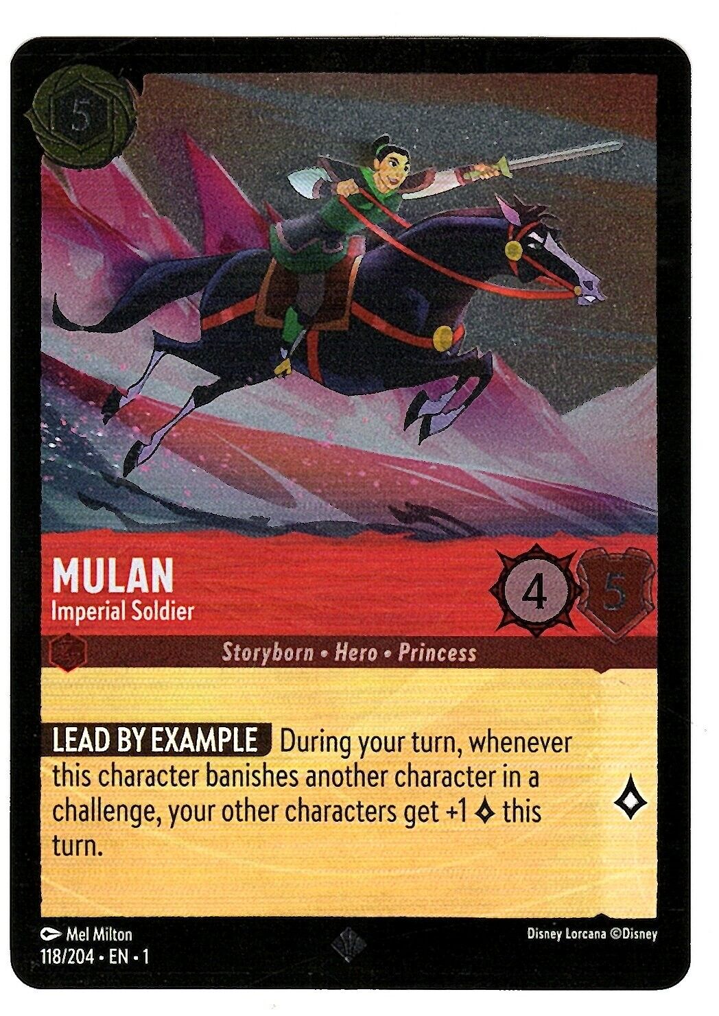 Disney Lorcana The First Chapter Super Rare Foil #118 Mulan - Imperial Soldier