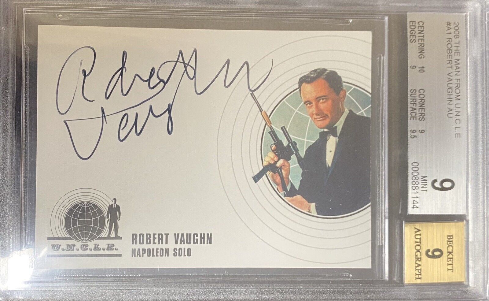 2008 Man from U.N.C.L.E. Uncle Robert Vaughn as Napoleon Solo Autograph Card A1
