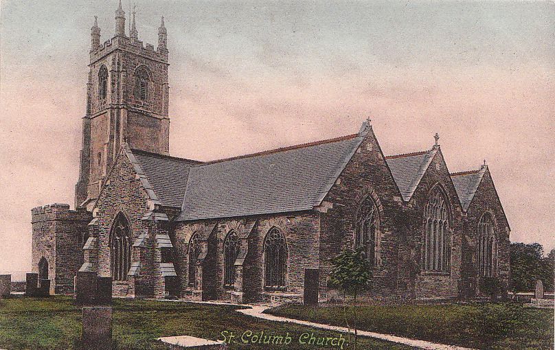 Postcard St Columb Church UK