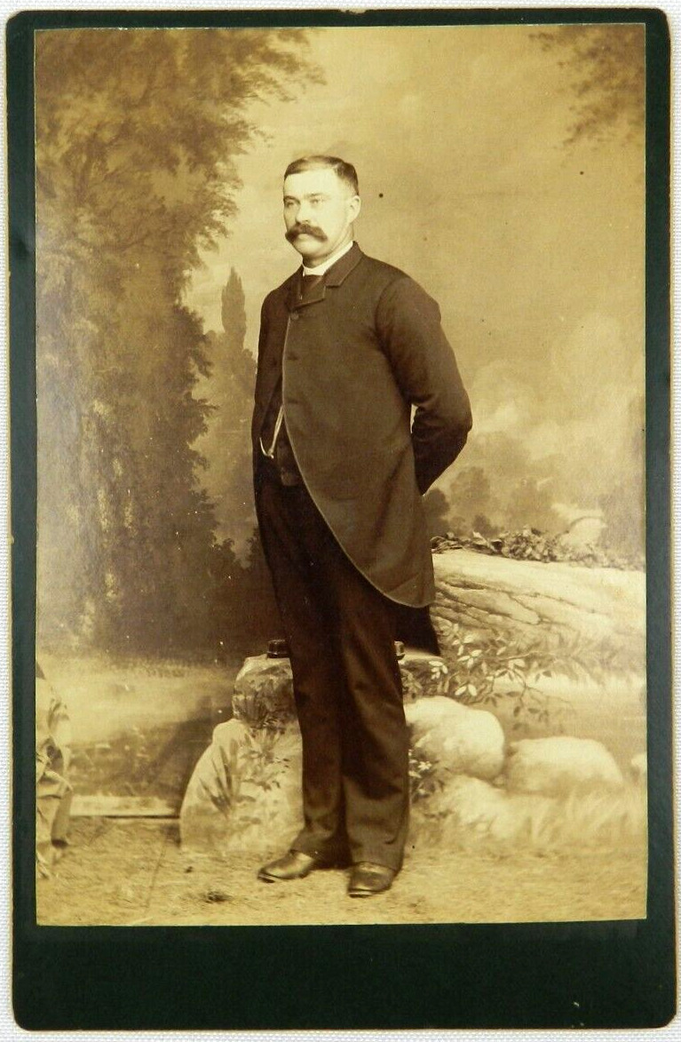 Man with Mustache Long Back Suit Jacket Portrait 6 x 4\