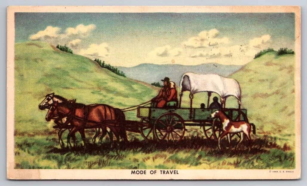 eStampsNet - Mode of Travel Horse and Covered Wagon Postcard