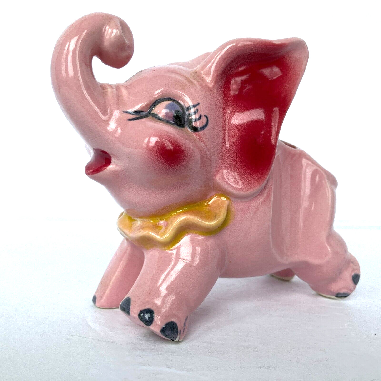 Vintage 1950s Thames Anthropomorphic Pink Ceramic Elephant Hand Painted Japan