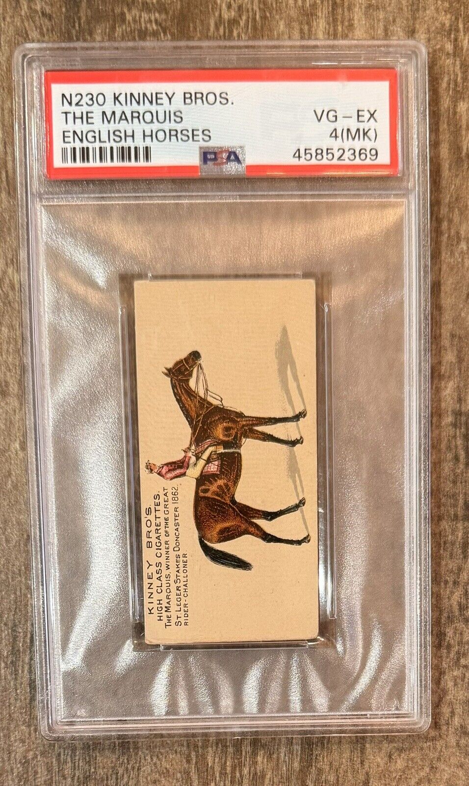1889 ULTRA RARE N230 Kinney Bros English Horses THE MARQUIS PSA 4 Excellent📈